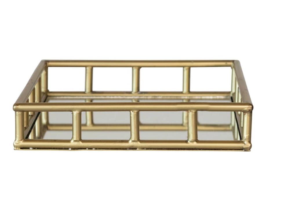 Valorie Gold Mirrored Tray