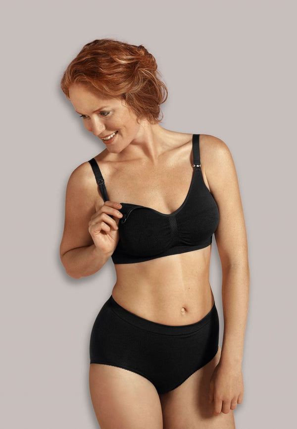 Carriwell Maternity And Nursing Bra With Padded Carri-Gel Support Black