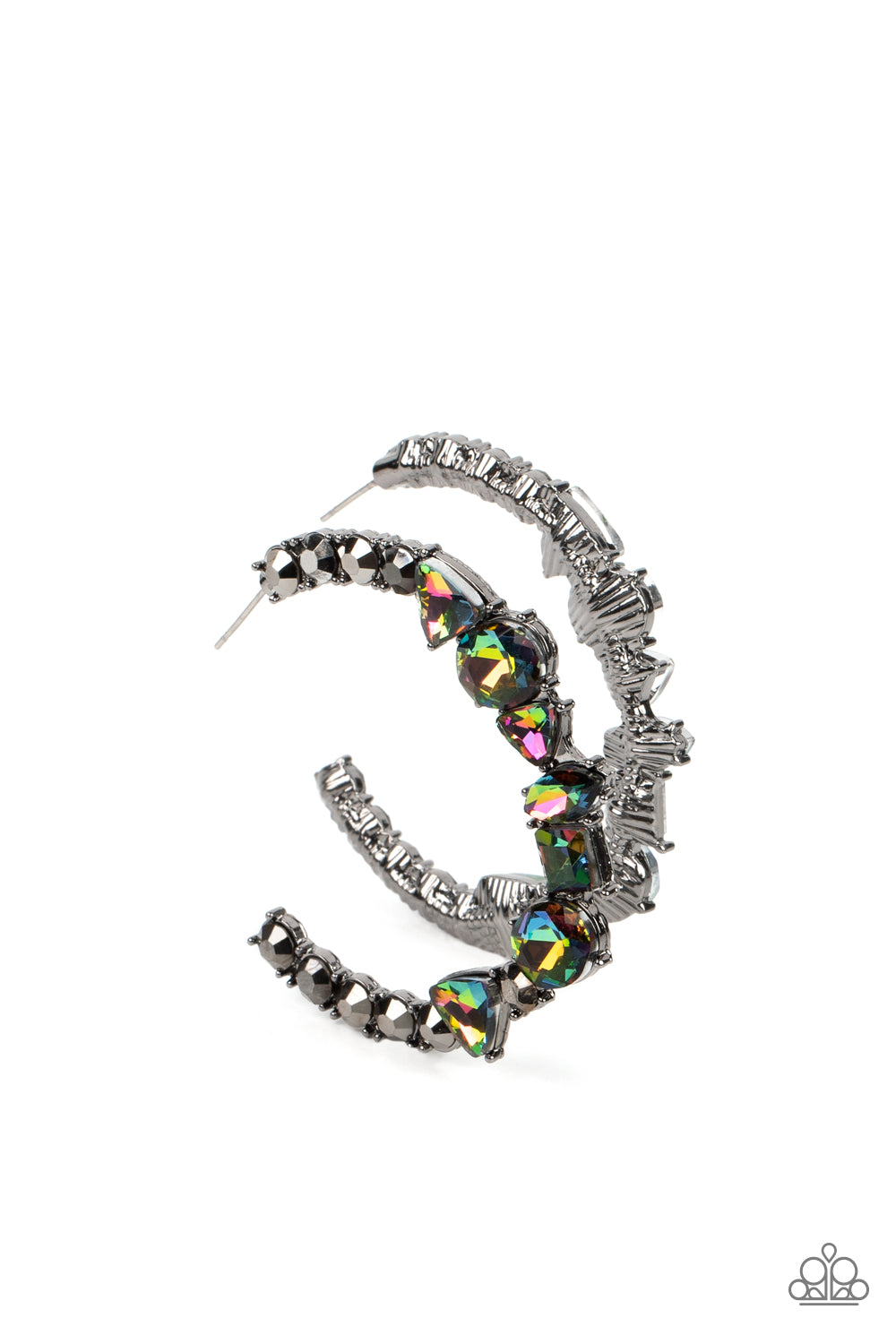 New Age Nostalgia - Multicolor Oil Spill Hoop Earrings
