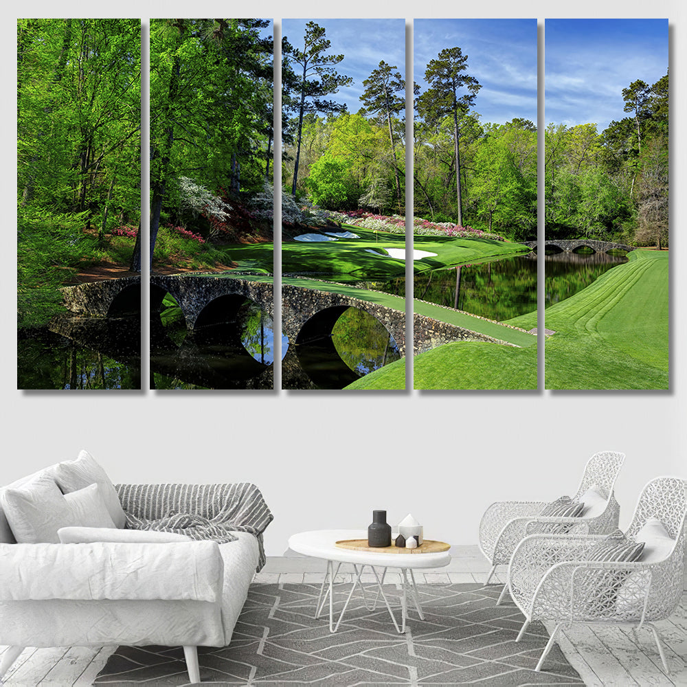 Augusta Masters Golf Golfing Course Hole Water Nature Canvas Art Wal Wikicanvasart