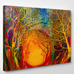 Radiohead Colorful Trees Nature Canvas Art Wall Decor Wikicanvasart