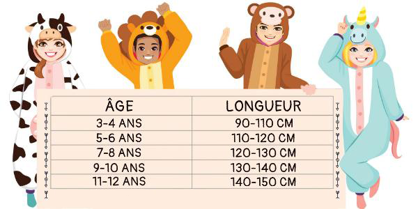 guide taille combinaison pyjama