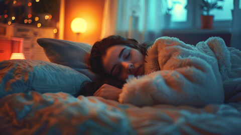 une femme qui dort en portant un pyjama confortable qui la garde au chaud toute la nuit