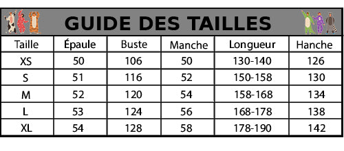 guide des tailles