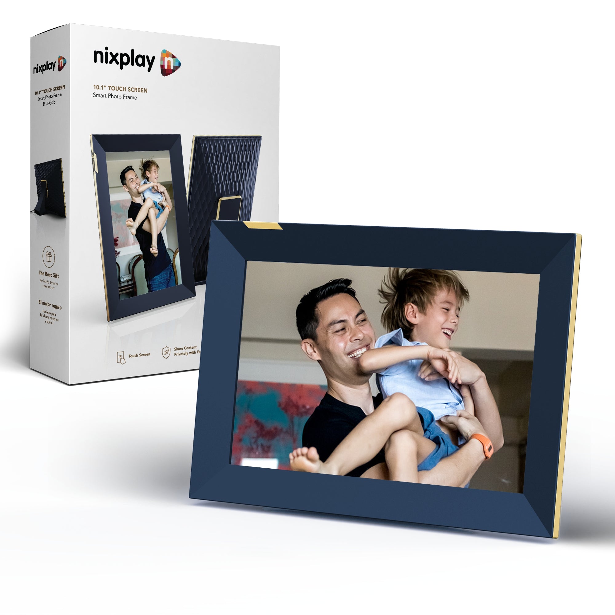 Limited Edition Obrina 10.1” Nixplay Digital Frame W10K - HD - Touch / Blue/Gold / 10.1