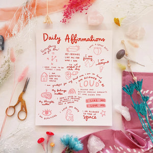 Daily Affirmations Art Print 8x10 - The Rare Pair