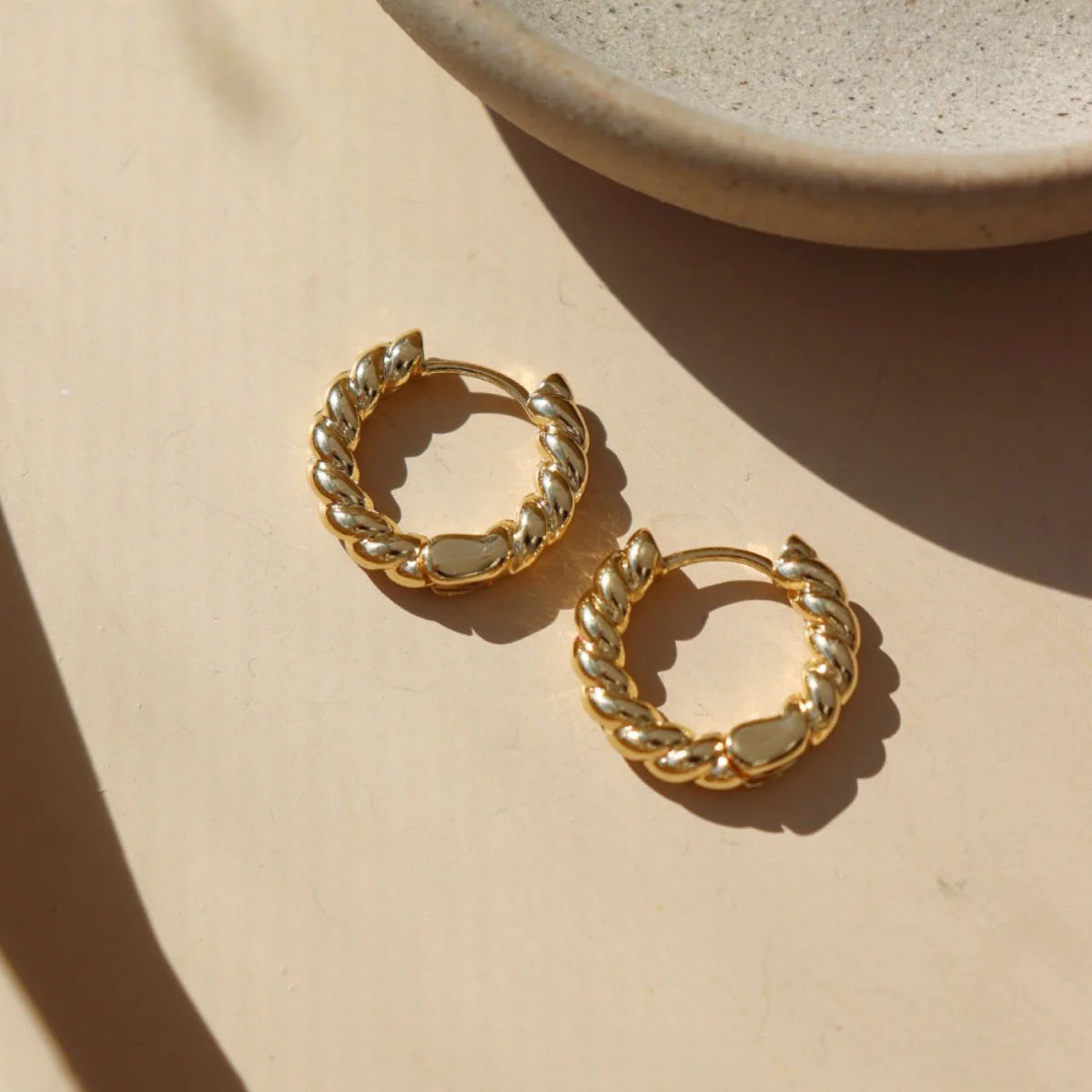 Token Croissant Huggie Hoop Earrings