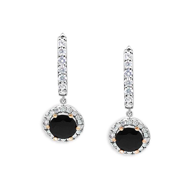 diamond and black earrings