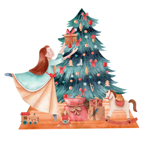 Clara and her Christmas tree