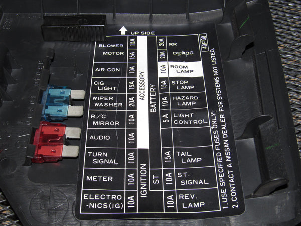 91 92 93 94 Nissan 240SX OEM Interior Fuse Box Cover ... 92 civic fuse box diagram 