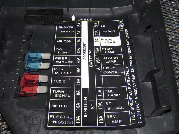 91 92 93 94 Nissan 240SX OEM Interior Fuse Box Cover ... infiniti g35 fuse box 