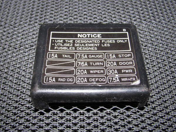 91 92 93 94 95 Toyota MR2 OEM Interior Fuse Box Cover ... 88 toyota camry fuse diagram 