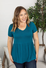 Load image into Gallery viewer, Sarah Ruffle Top - Teal Blue
