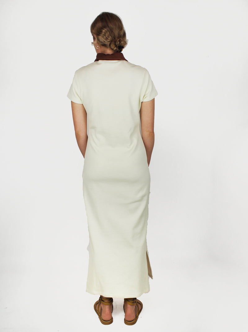 Daphne Polo Jacquard Dress - Alabaster