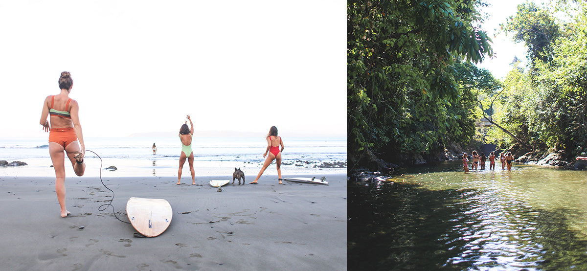 Before  and after surf at Pavones Costa Rica