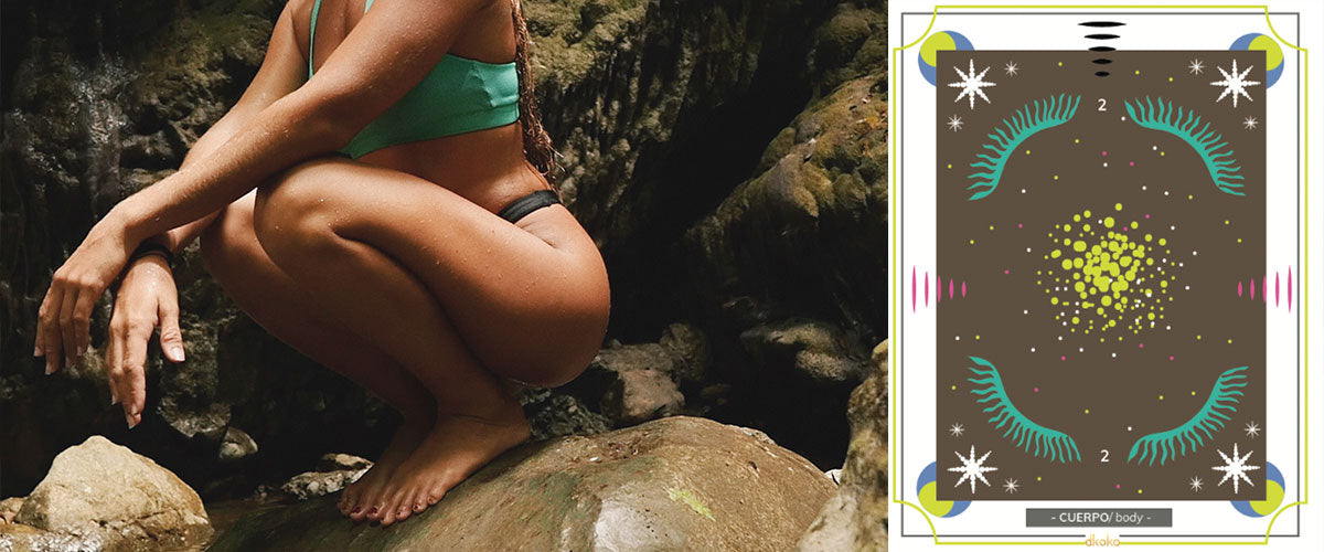 Women's body in a waterfall in Costa Rica Into the Deep Dkoko inspiration