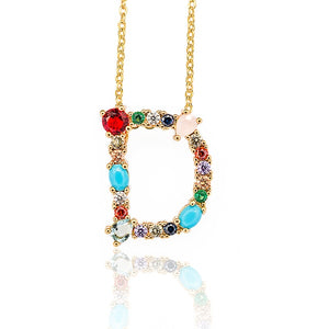 Multicolour Initial Necklace - Pine Jewellery