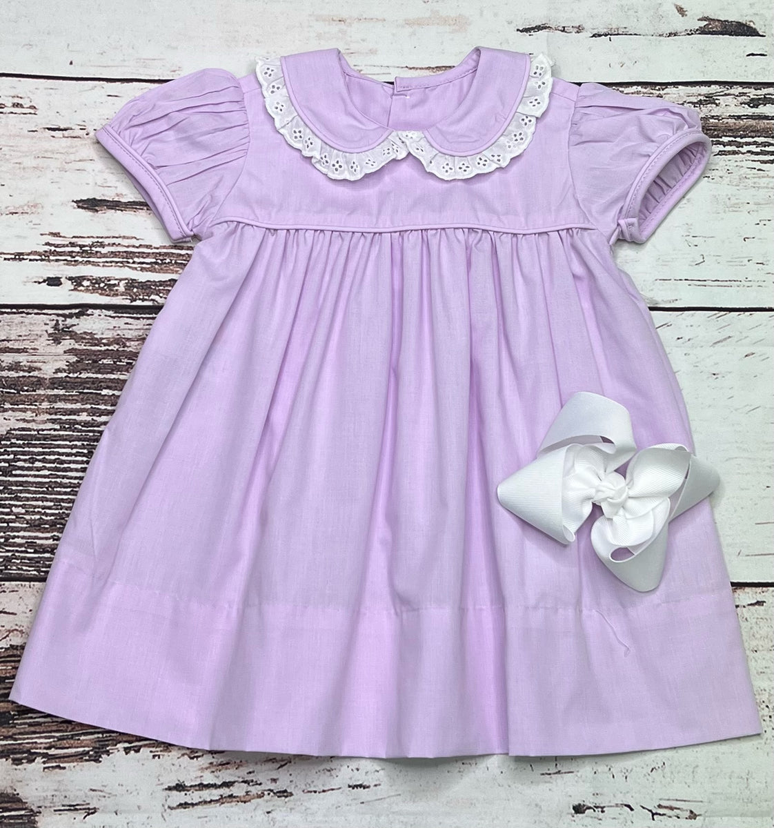 Eyelet Trim Dress And Bubble – Kids Kottage Boutique