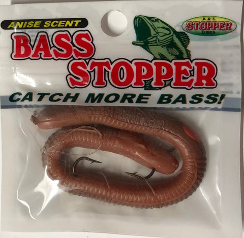Bass Stopper - Magnum 3 Hk Reg Rigged Worms - 6 Pack – Stopper Lures