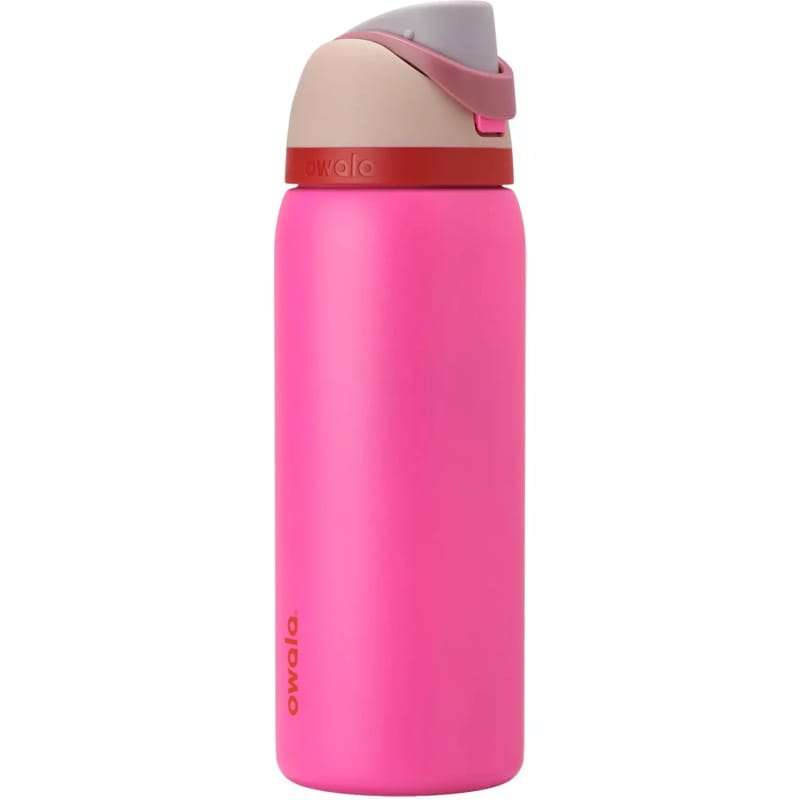 Owala FreeSip Water Bottle Stainless Steel, 32 Oz., Hyper Flamingo Pink 