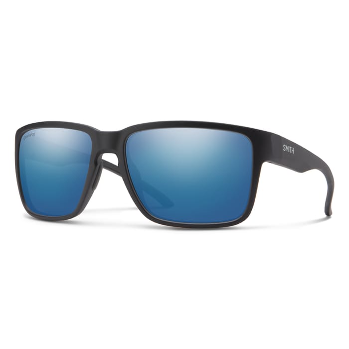 Smith Barra Sunglasses Matte Black Chromapop Glass Polarized Blue Mirror