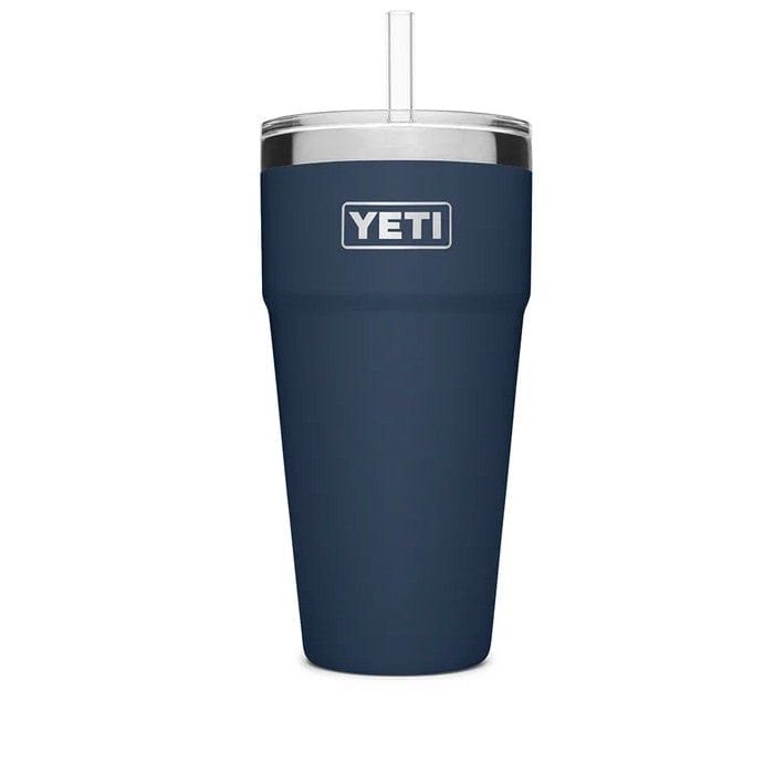 Yeti Reef Blue Rambler 26 oz Stackable Cup w/Straw Lid Brand New