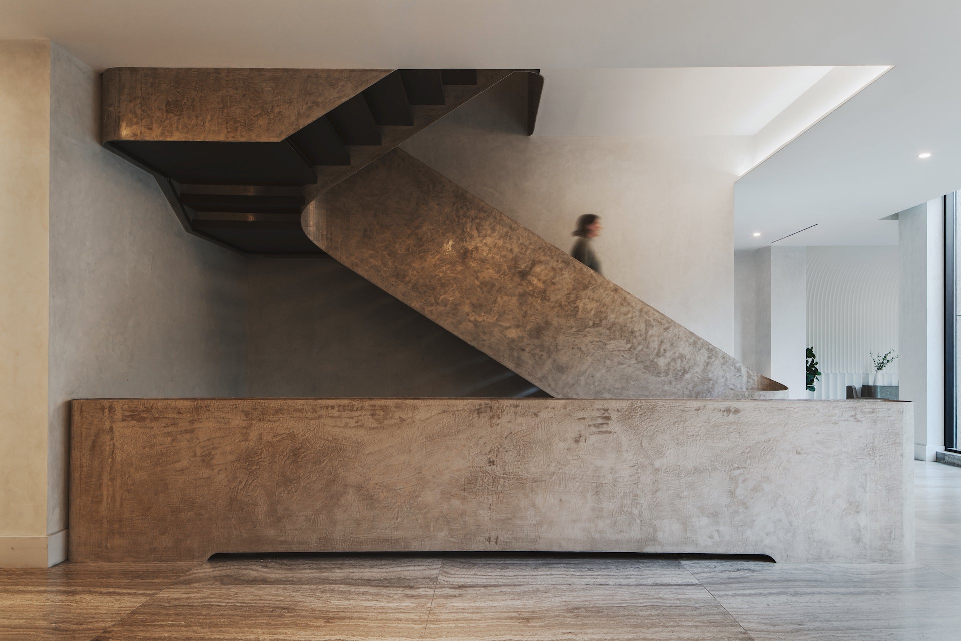 Staircase at Saint Marks Place in Brooklyn. Photo by Conor Harrigan, Courtesy of INC Architecture & Design