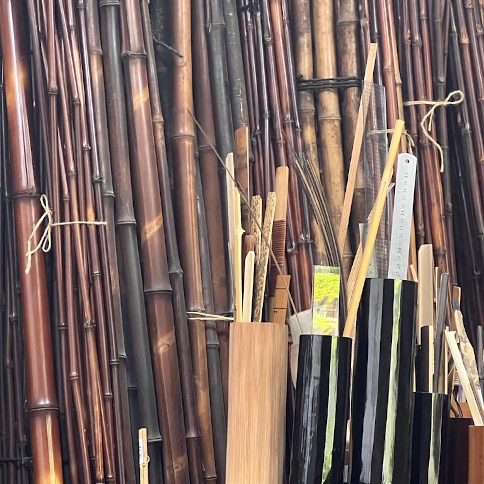 Bamboo materials in the studio of Tanabe Chikkunsai IV. Photo © Daniella Ohad.