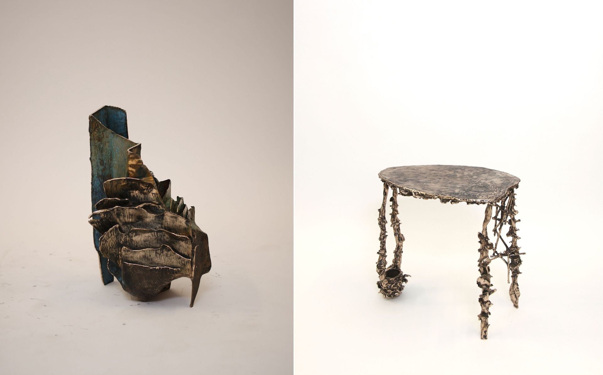 Creusa Vase (2023) and Iris Side Table (2023) by Farrell Hundley for Friedman Benda. Photos © Friedman Benda and Farrell Hundley
