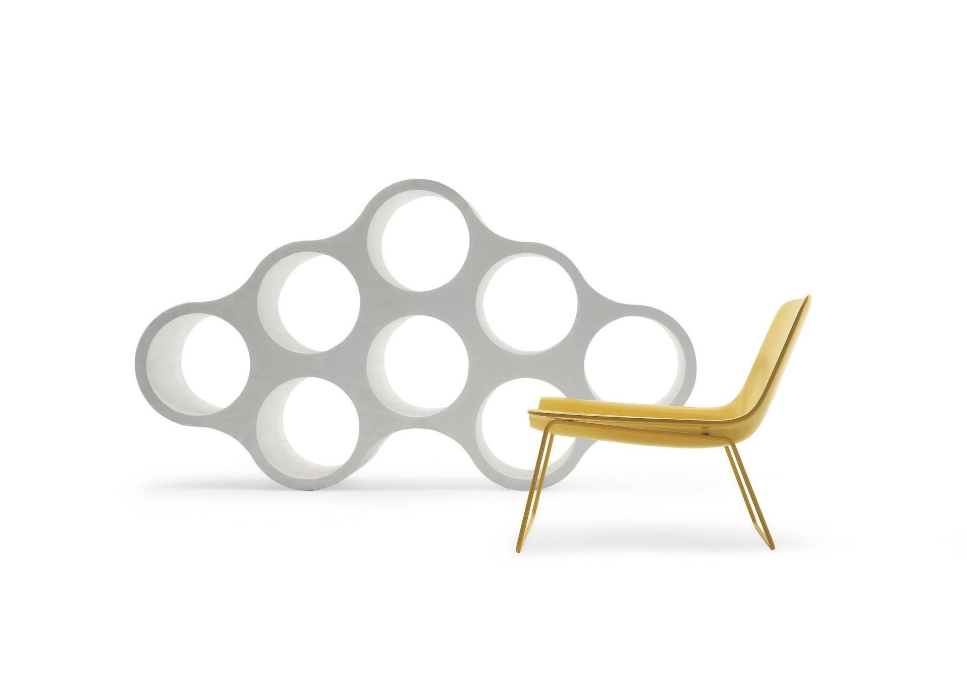 Cloud Bookcase, 2002, and Spring Chair, 2000, by Ronan and Erwan Bouroullec for Cappelini. Photo © Cappellini
