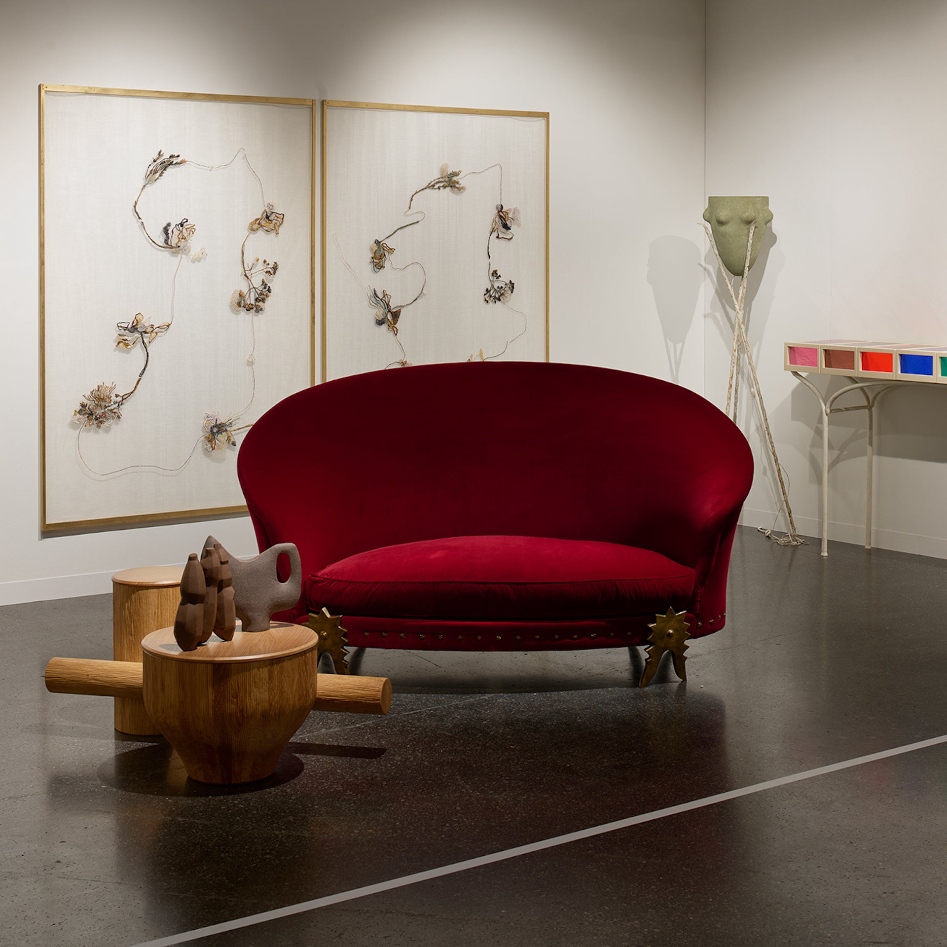 Garouste & Bonetti's Corbeille Sofa (1989), presented by Mouvements Modernes at Design Miami/ Basel 2023. Photo © James Harris for Design Miami/ Basel