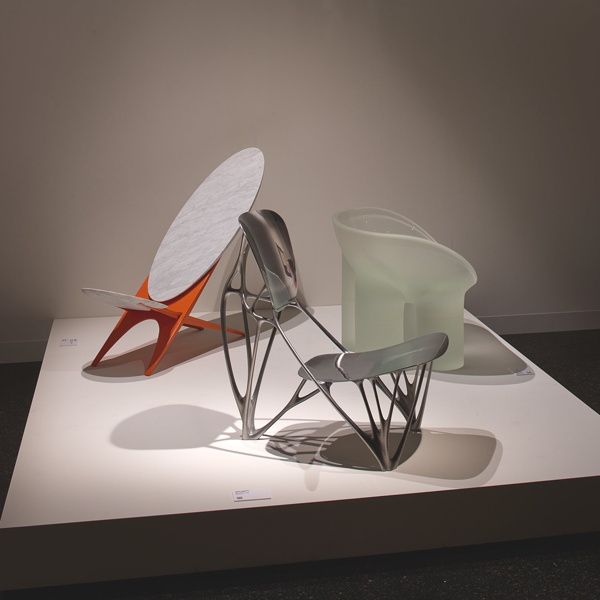 Joris Laarman’s Bone Chair, presented by Friedman Benda at Design Miami/ Basel 2023. Photo © World Red Eye for Design Miami/ Basel