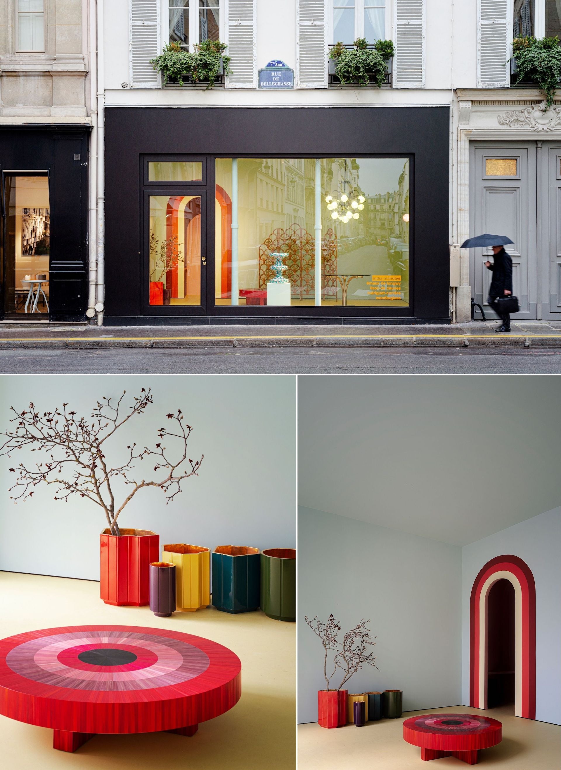 Located near her Paris studio, showroom, and boutique, Mahdavi's new Project Room opened in 2020; the space's debut installation, Project Room #1, featured pieces made in collaboration with artisans. Photos © Simone Bossi