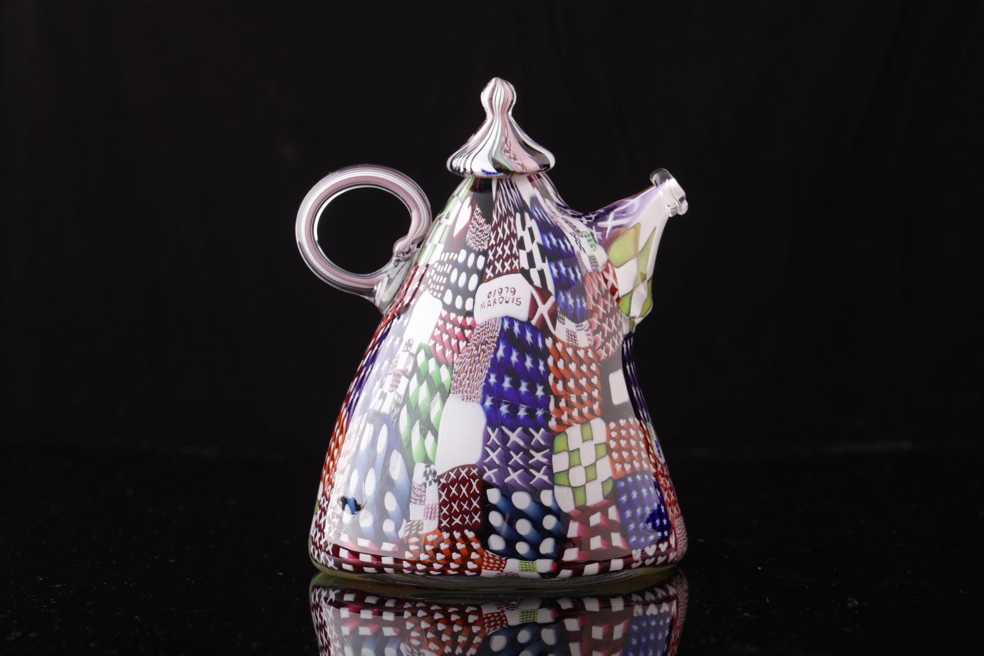 Crazy Quilt Coffee Pot (1979) by Richard Marquis. Photo by Tiffany Smith; Courtesy of R & Company