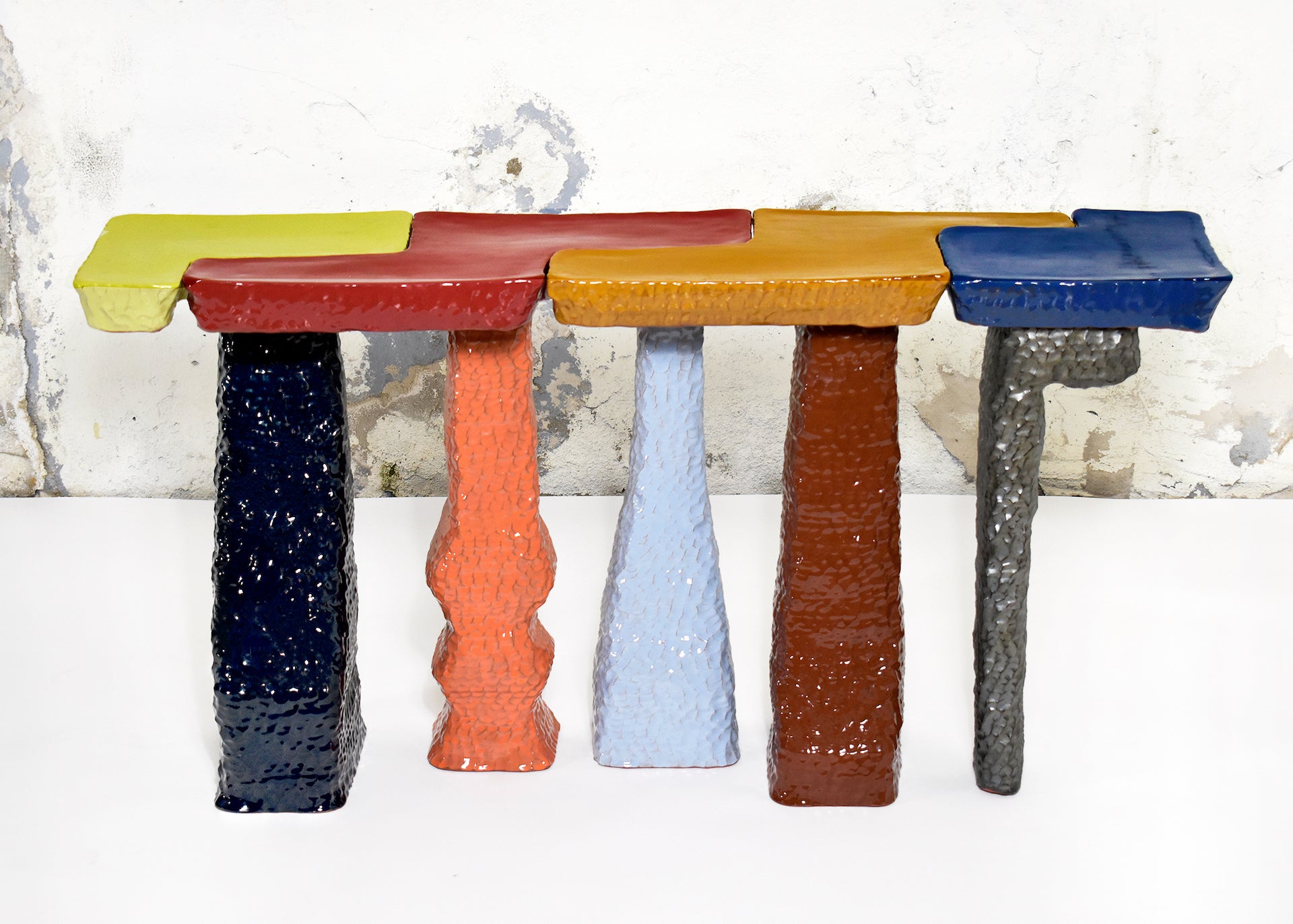 Console Table by Sean Gerstley, 2021. Made of glazed ceramic and epoxy resin. Photo © Superhouse and Sean Gerstley