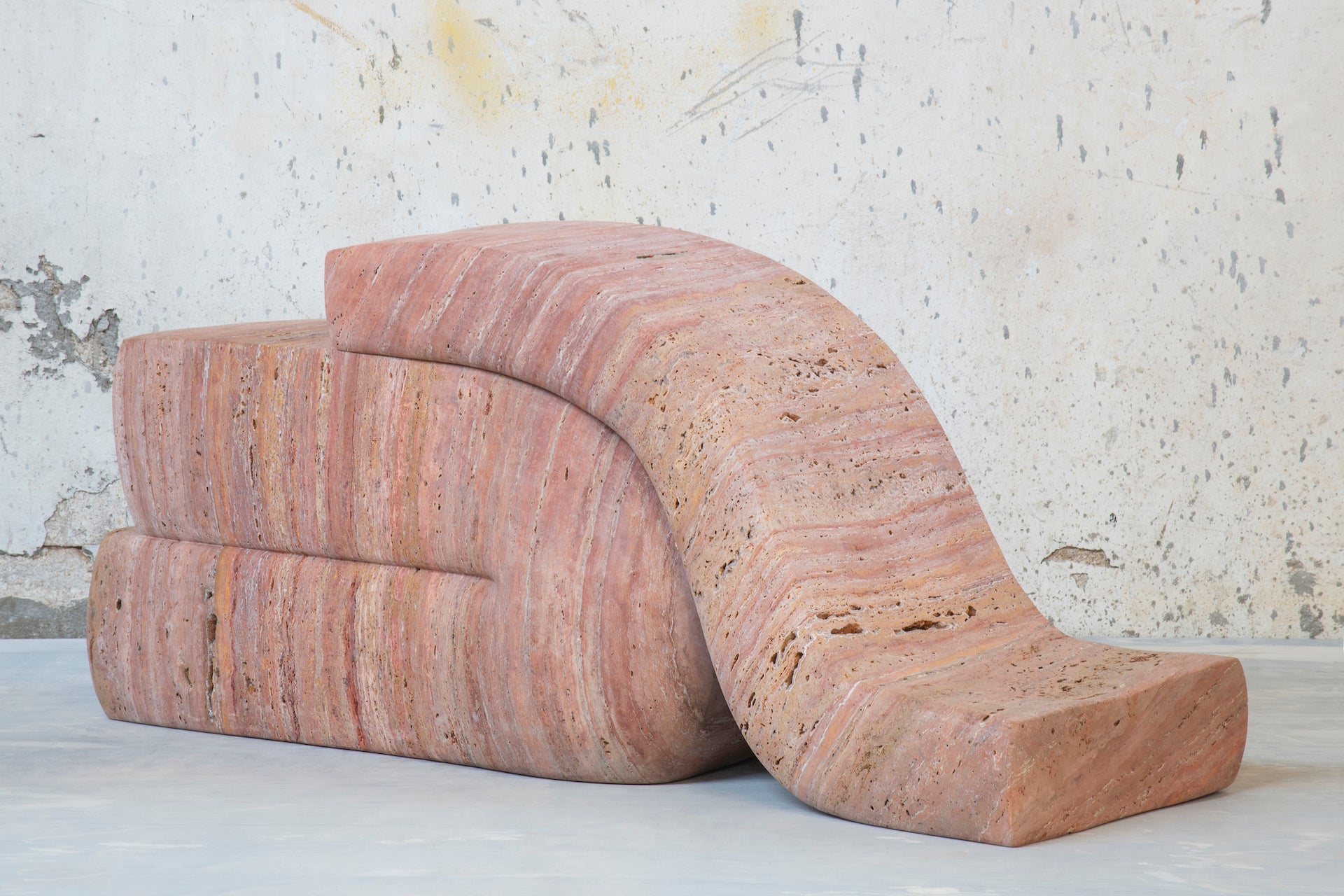 Represented by Friedman Benda: Seduction Pair 06 by Najla El Zein, 2018, made of Iranian red travertine. Acquired by the St Louis Art Museum. Photo © Damien Arlettaz; courtesy of Friedman Benda and the artist