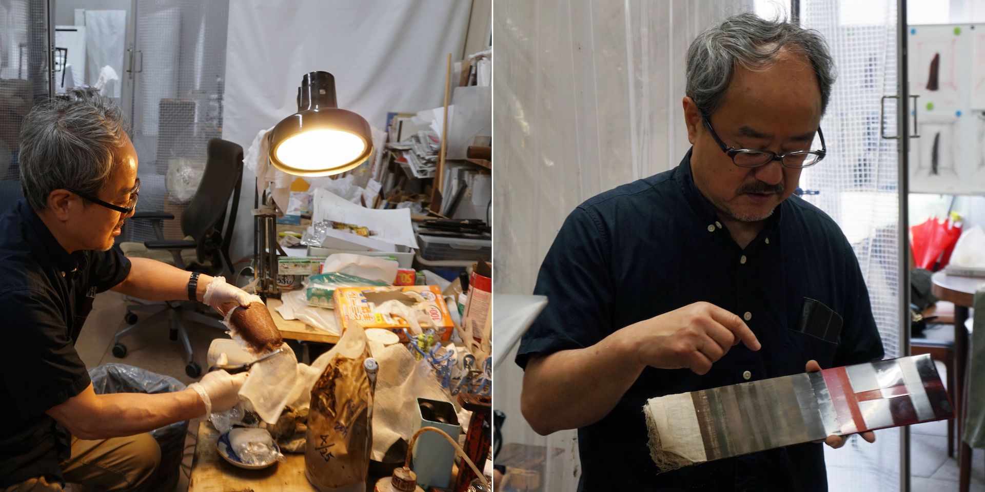 Tanaka Nobuyuki in his studio. Photos © Xinyi Zhang