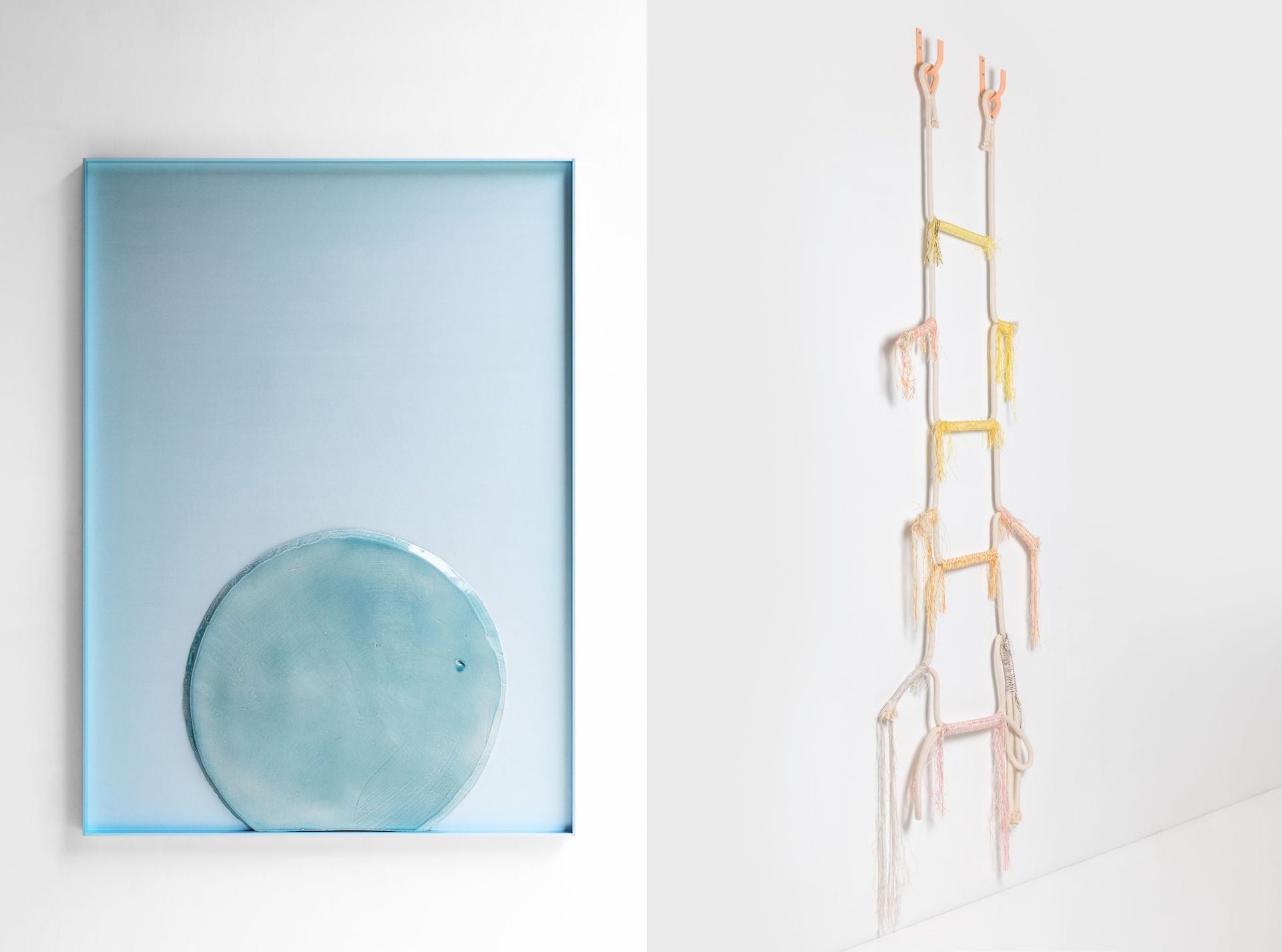 From left: Ronan Bouroullec’s bas-relief. Photo © Studio Bouroullec and Claire Lavabreand. Twisted Steps by Hella Jongerius. Photo © Alexandra de Cossette. Courtesy of Galerie kreo