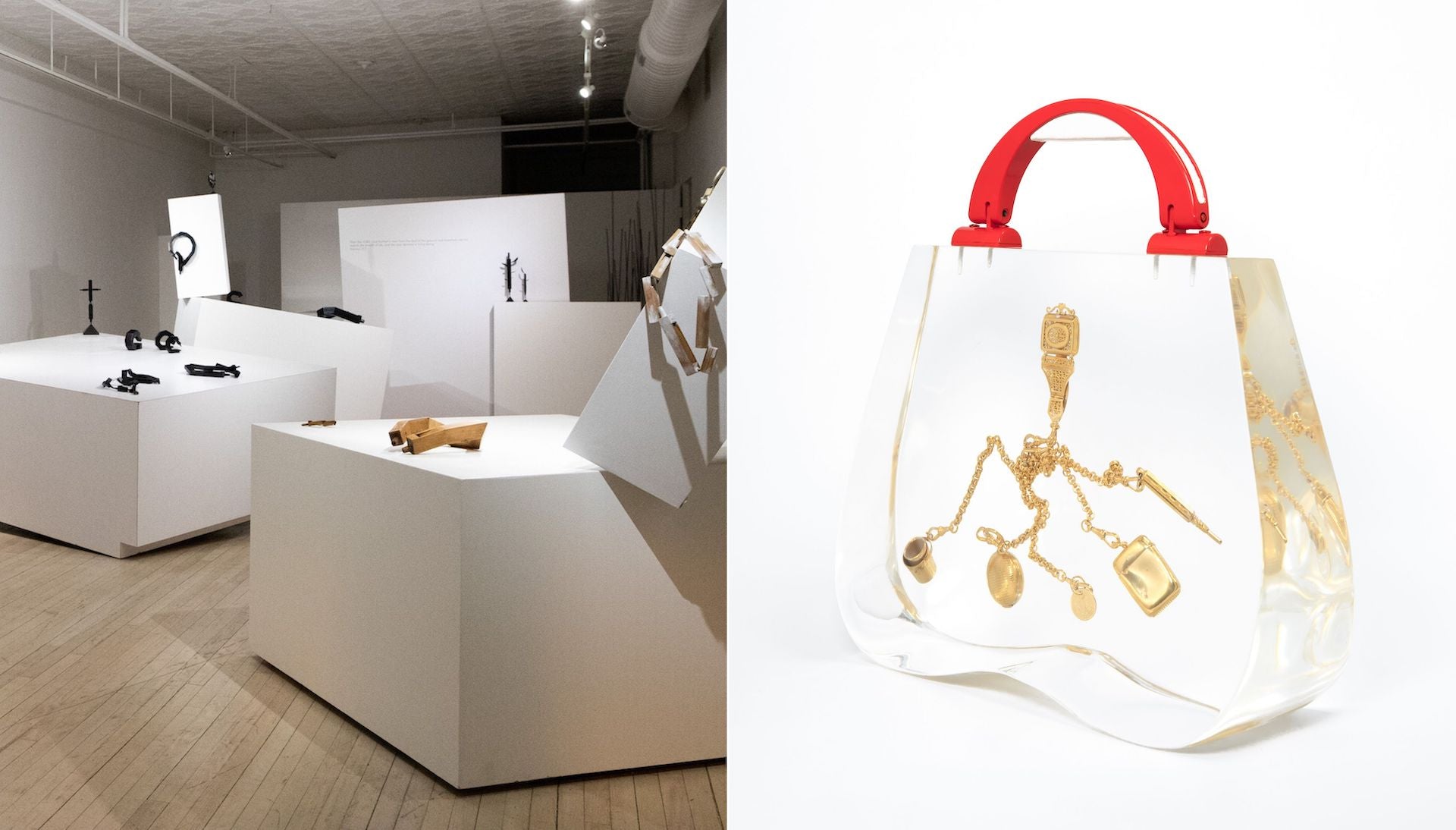 Tanel Veenre: BeforeAfter at Ornamentum in Hudson. Red Loves Gold Chatelaine Bag by Ted Noten for Ornamentum (2022). Photos © Ornamentum