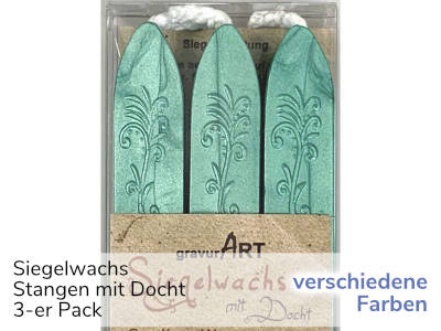 Siegelwachs mit Docht 3-er Pack