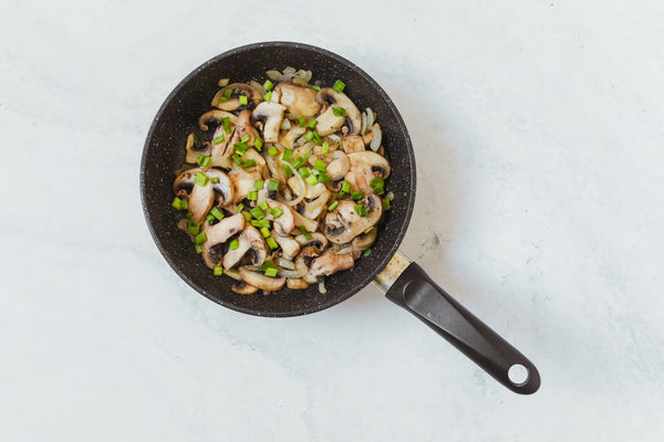 cooking with a frying pan