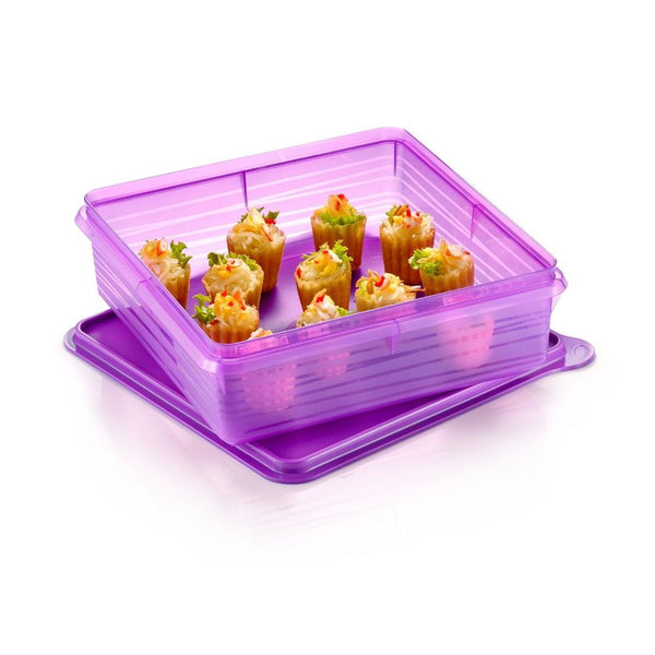 4x Tupperware Large Square-A-Way 680ml Food Container BPA-Free