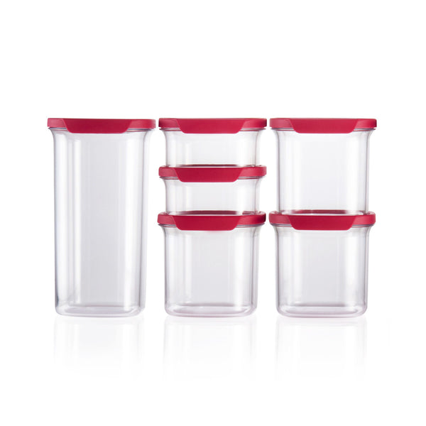 New Tupperware PremiaGlass Premia Glass Container Set in Bordeaux