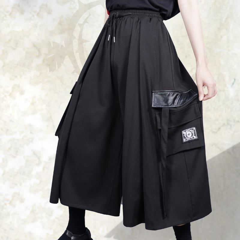 Embroidered Japanese Style Wide Leg Pants Cool And Retro Pants - cosfun