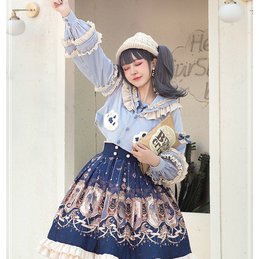 Shota Neutral Prince Lolita Top Two Piece Set - cosfun