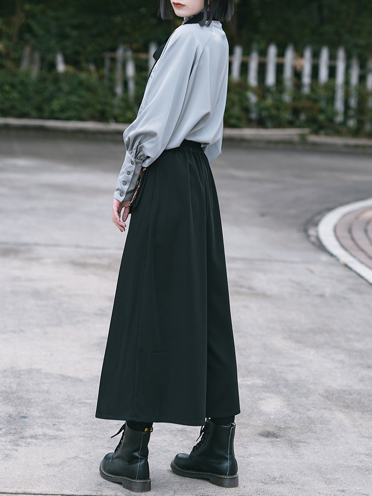 Buy Custom Japanese Pants Women, Black Wide Leg Pants Women Trendy by  Kotyto Clothing