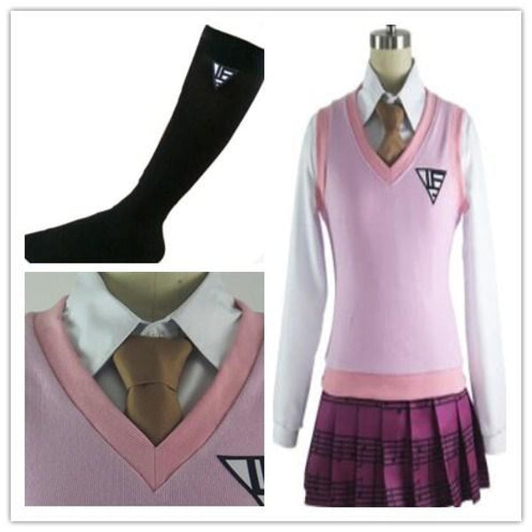 Cosfun Anime Danganronpa V3 Akamatsu Kaede Cosplay Costume Uniform 