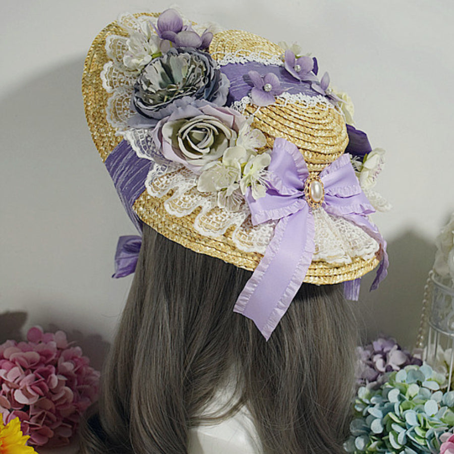 Original Gorgeous Lolita Wide Brim Lace Hat - cosfun
