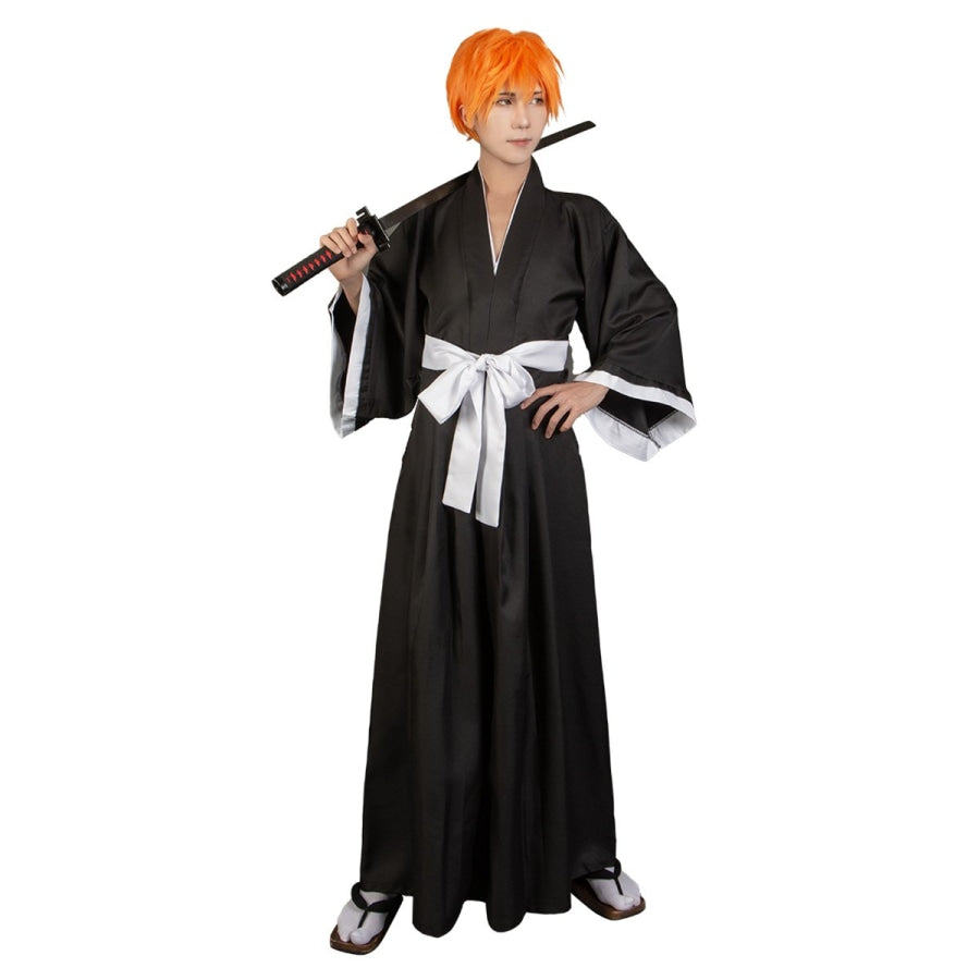 Anime Bleach: Thousand-year Blood War Arc Ichigo Kurosaki Cosplay Costume  Wig Shinigami Attire Black Kimono Cloak Fullbring Prop - Cosplay Costumes -  AliExpress