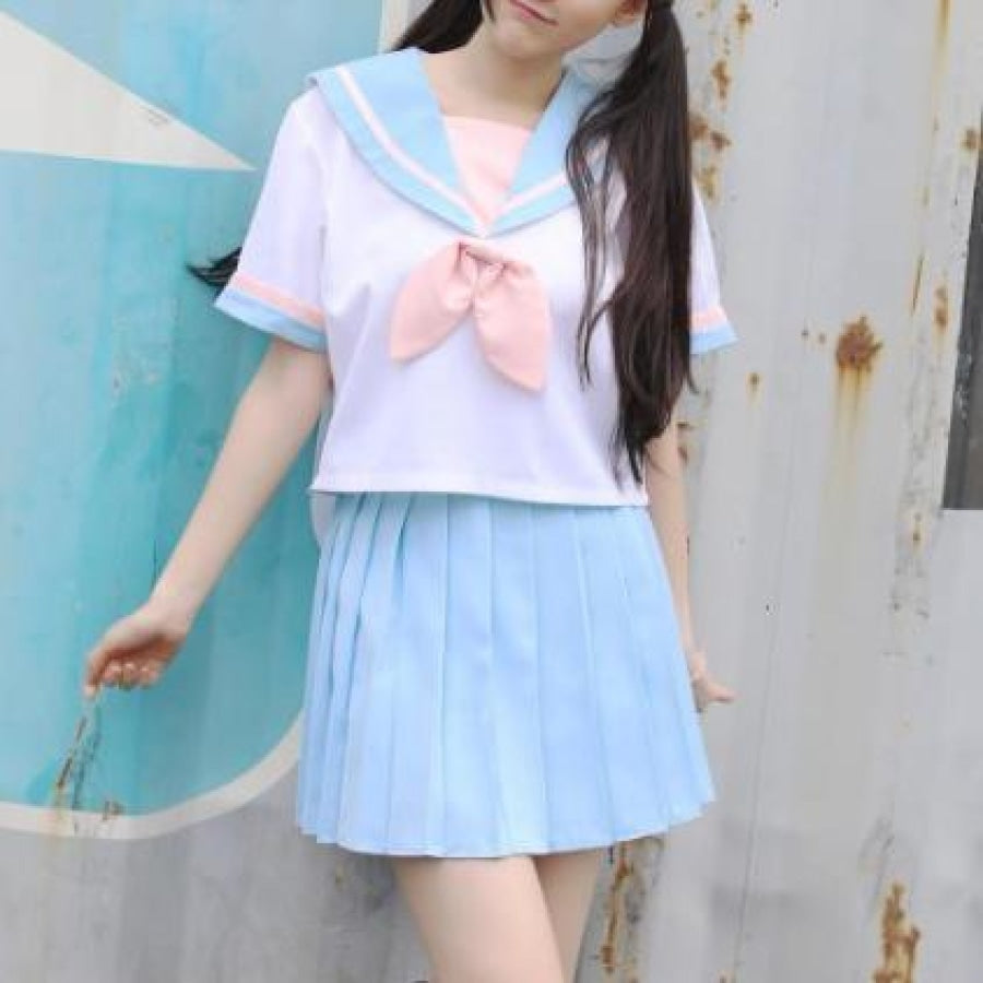 Korean Preppy Style White Schoolgirl Uniform Set With Pleated Skirt And JK  Tartan Skirt Perfect For Summer From Mobeisiran, $24.78